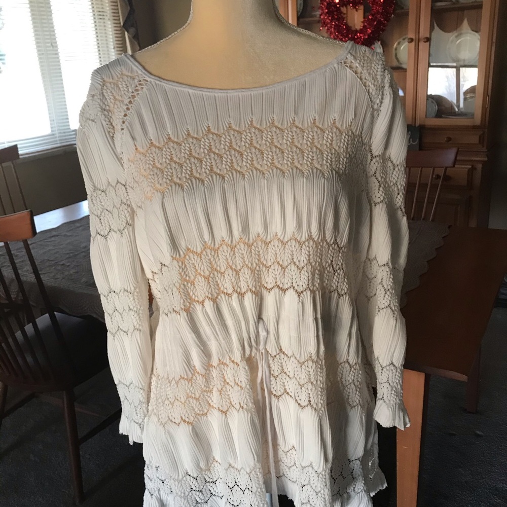 Free People White Fire Island Embroidered Top - Picture 4 of 4